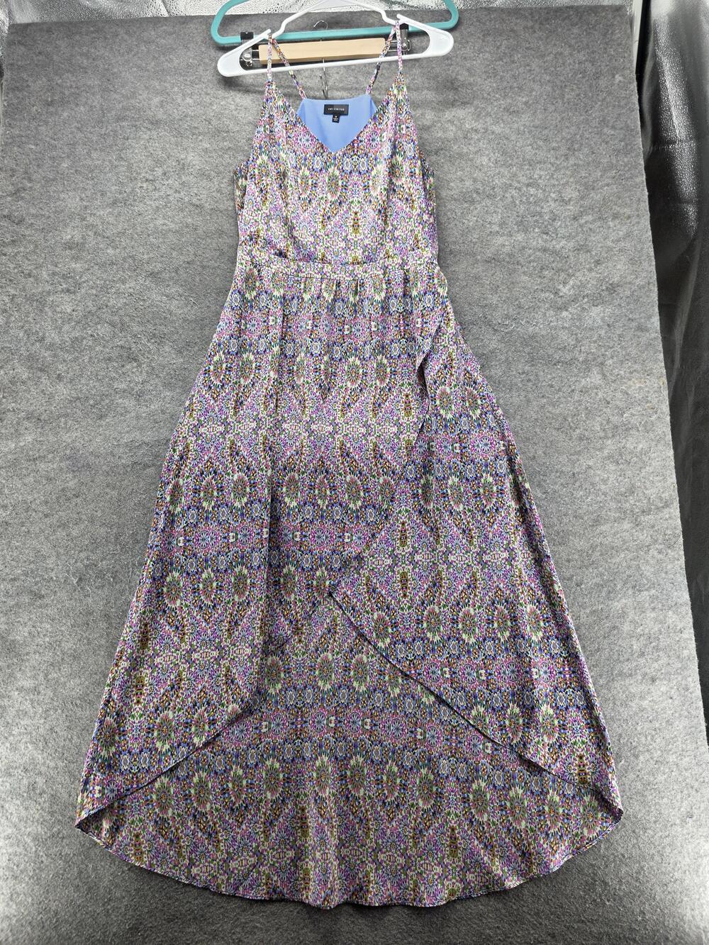 The Limited Dress Womens M Multicolor Maxi V-Neck Strappy Wrap Lined Sundress